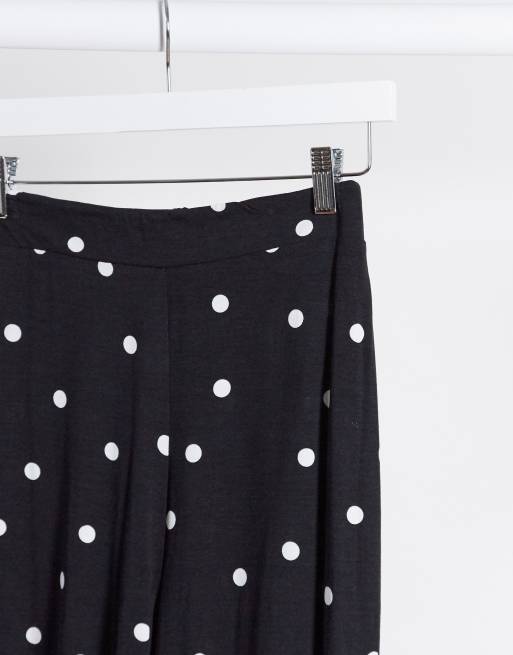 ASOS DESIGN – Hose mit weitem Bein und Punktmuster in Schwarz-Weiß, 4 von 4