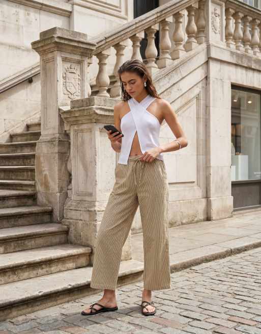 ASOS DESIGN – Hose zum Reinschlüpfen in gestreiftem Gelb, 11 von 11