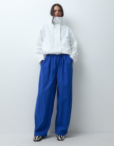 ASOS DESIGN Hose zum Reinschlüpfen mit Bindegürtel in Kobaltblau - view 1