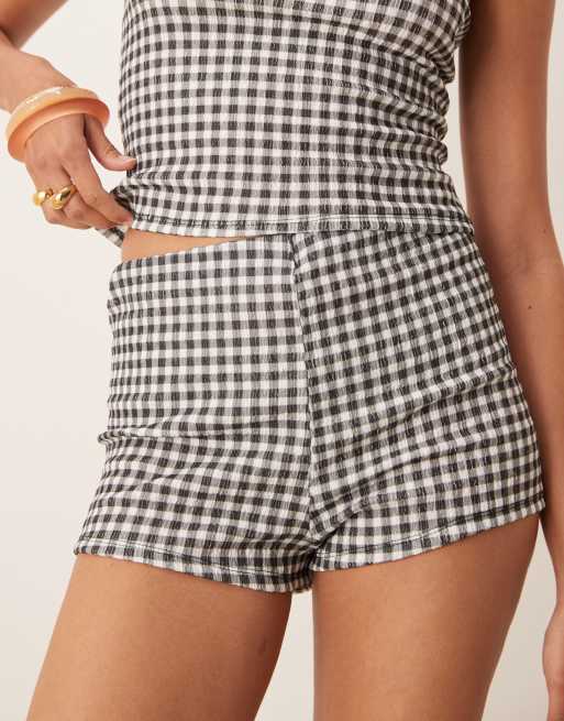 ASOS DESIGN hot pants in gingham print