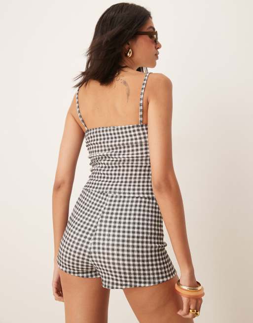ASOS DESIGN hot pants in gingham print