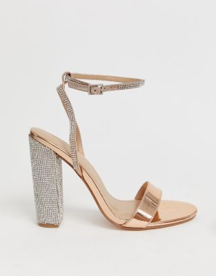 rose gold block heels asos