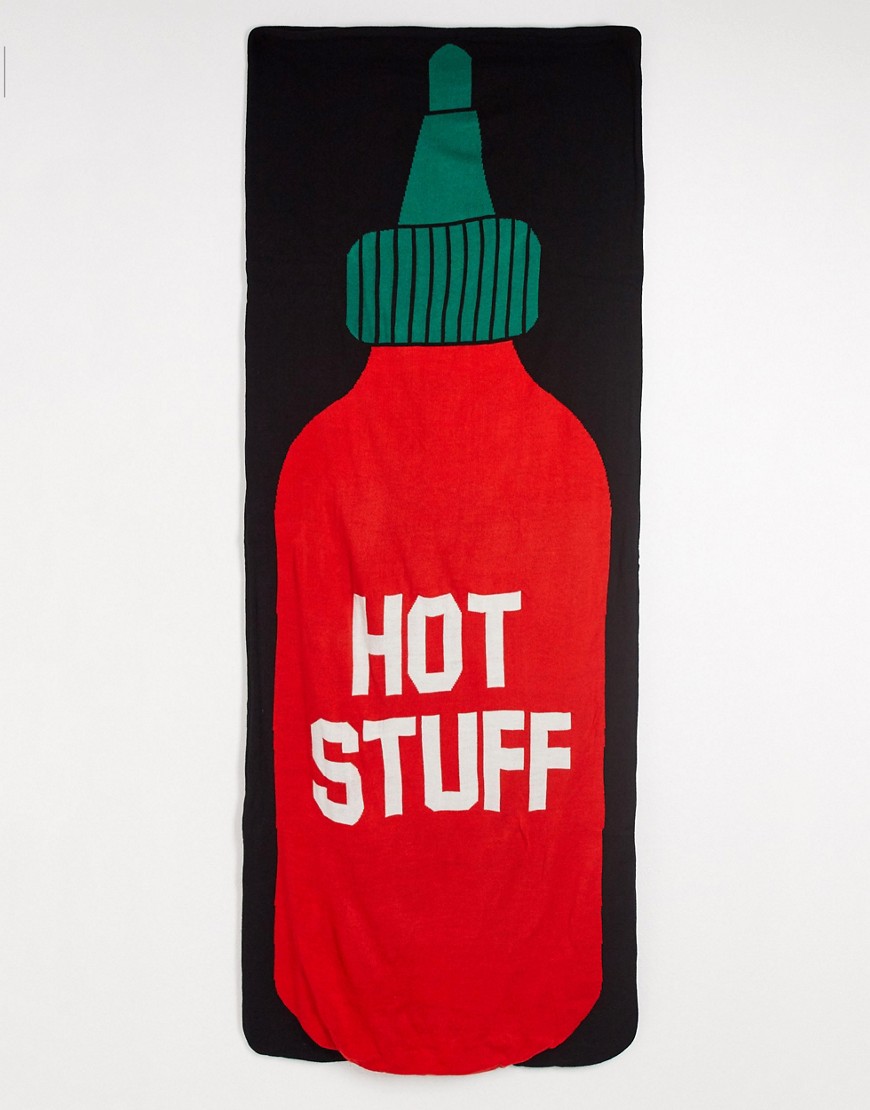 ASOS DESIGN hot stuff novelty blanket-Red