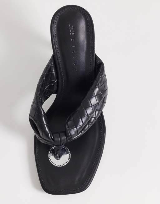 ASOS DESIGN - Hot-stuff - Sandales tressées à talon et à entre-doigts - Noir, 2 de 4