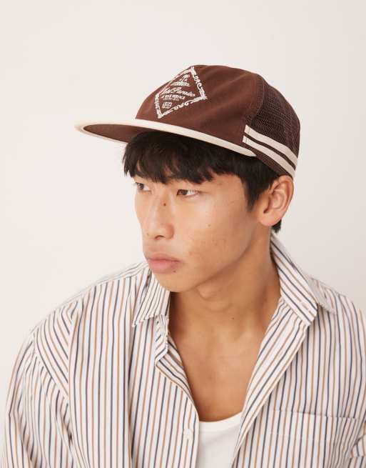 ASOS DESIGN hotel graphic cap in brown, 2 of 3