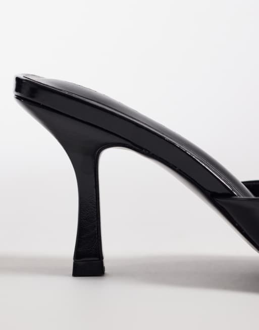 ASOS DESIGN Hotline pointed heeled mules in black, 3 of 4