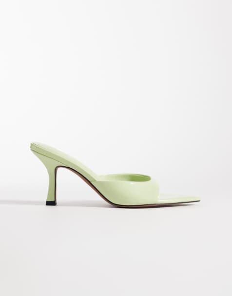 ASOS DESIGN - Hotline - Puntige muiltjes met hak in limoengroen - view 1