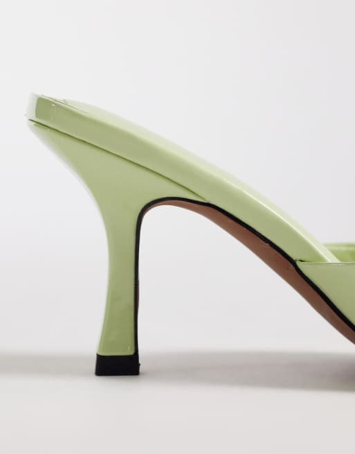 ASOS DESIGN - Hotline - Puntige muiltjes met hak in limoengroen, 3 van 4