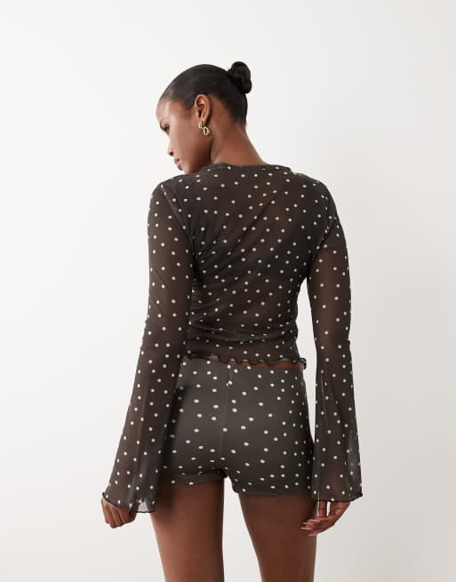 ASOS DESIGN - Hotpants met stippenprint, deel van co-ord set, 4 van 5