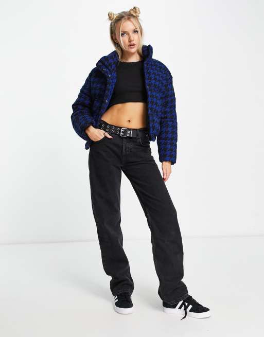 ASOS DESIGN cropped puffer jacket in black