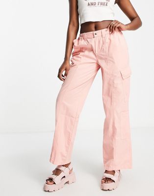 ASOS DESIGN Hourglass 00's low rise cargo trouser in pink - ASOS Price Checker