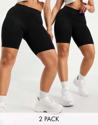 ASOS DESIGN basic legging shorts in black