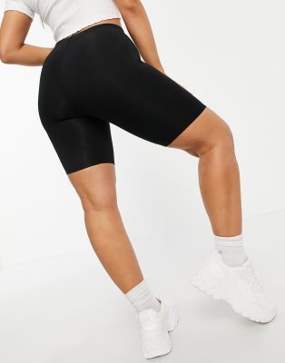 ASOS DESIGN Hourglass 2 pack basic legging shorts in black