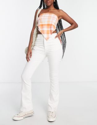 Asos Design Hourglass 70s Flare Jeans In Off White In White