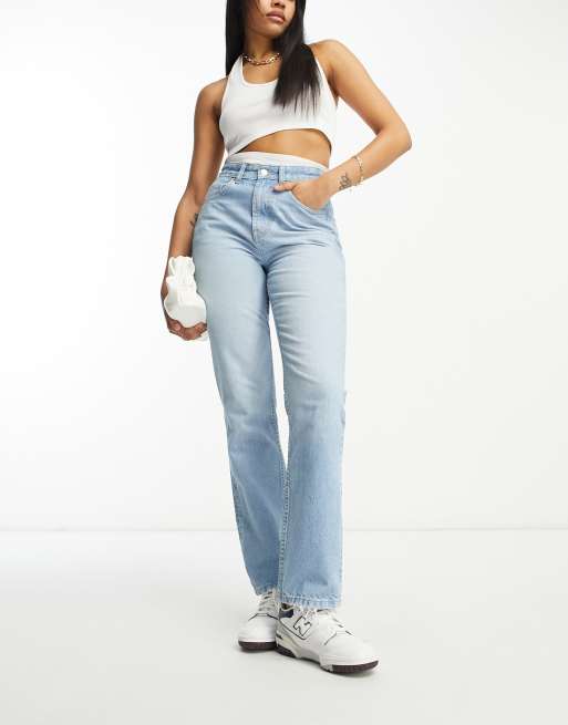 ASOS DESIGN Hourglass 90 s straight jean in light blue ASOS