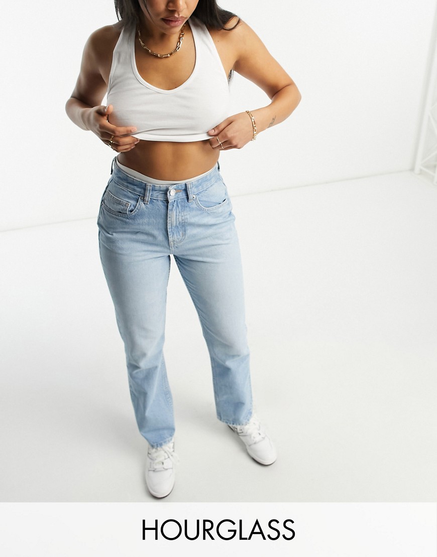 Asos Design Hourglass 90s Straight Jeans In Light Blue