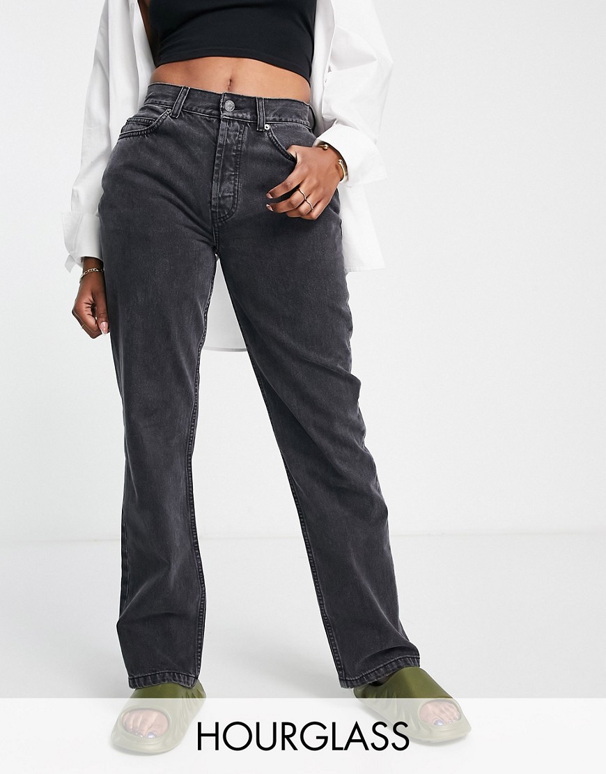 ASOS DESIGN Hourglass 90s straight jeans in washed black