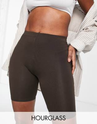 Asos Design Hourglass Basic Legging Shorts In Chocolate Asos