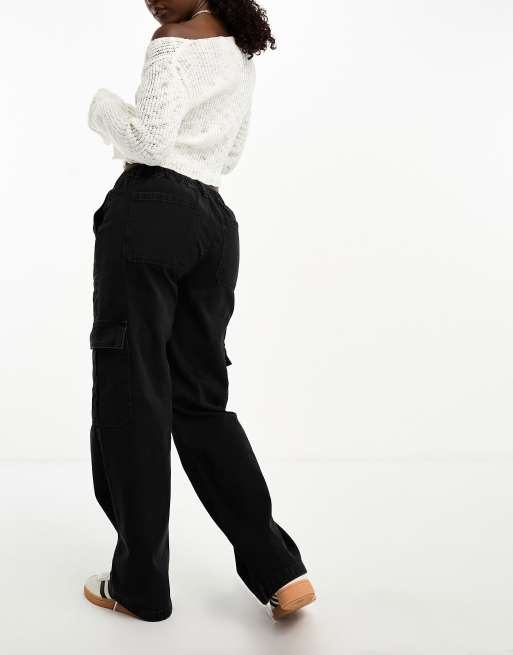 ASOS DESIGN Hourglass cargo jeans in washed black, 2 of 5