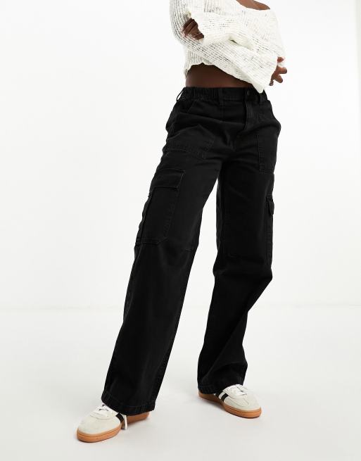 ASOS DESIGN Hourglass cargo jeans in washed black, 3 of 5