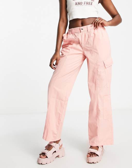 ASOS DESIGN Hourglass - Cargobroek met lage taille in jaren 00-stijl in roze
