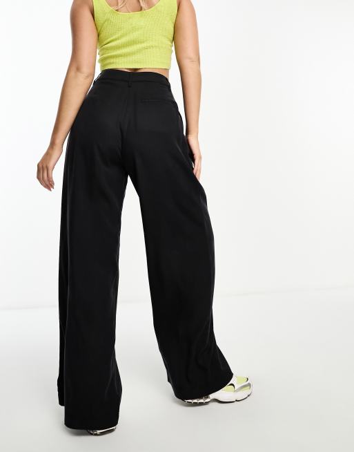 ASOS DESIGN Hourglass casual wide leg pants in black ASOS