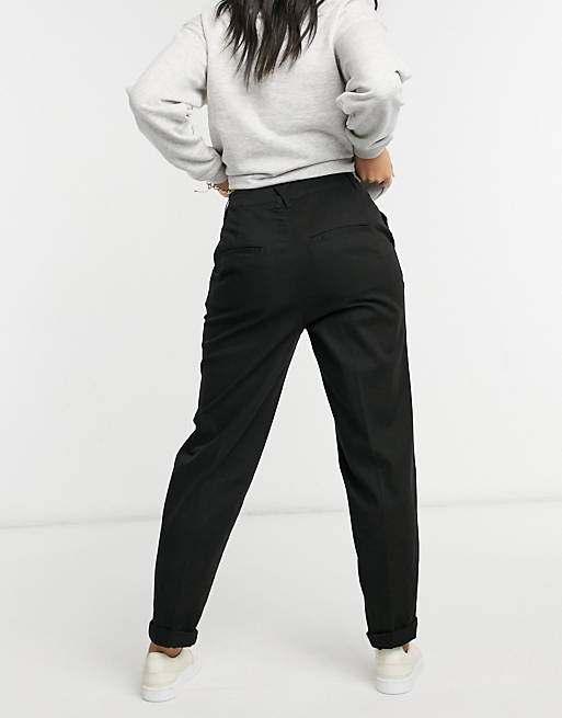 Slacks and Chinos Full-length trousers ASOS Hourglass Soft Slouch Mom Pants in Black Womens Clothing Trousers 