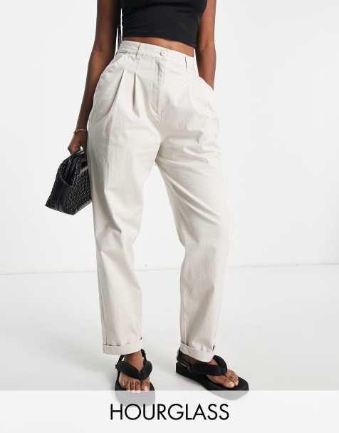 ASOS Tailored Pleat Front High Waist Tapered PANTS with Button & Tab Detail