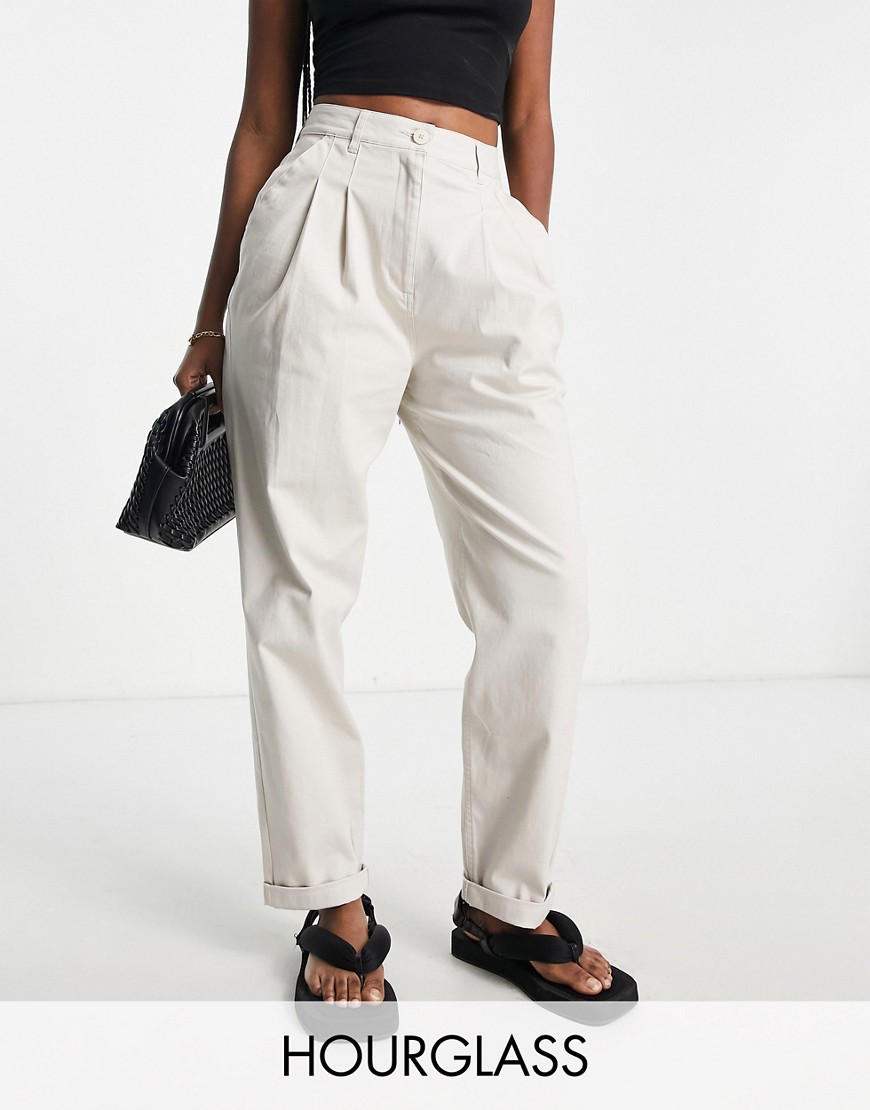 ASOS DESIGN Hourglass chino trousers in stone-Neutral