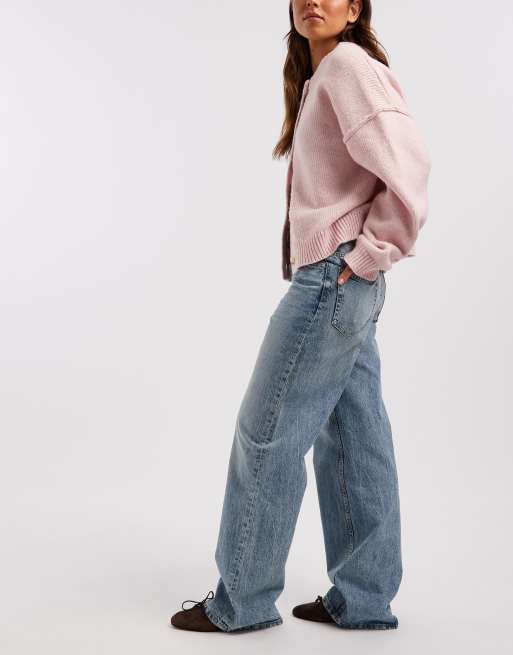 ASOS DESIGN Hourglass - Circular Design Collection - Lyseblå dad-jeans med brede ben i vintage-vask, 3 af 5