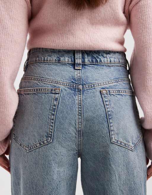 ASOS DESIGN Hourglass - Circular Design Collection - Lyseblå dad-jeans med brede ben i vintage-vask, 4 af 5