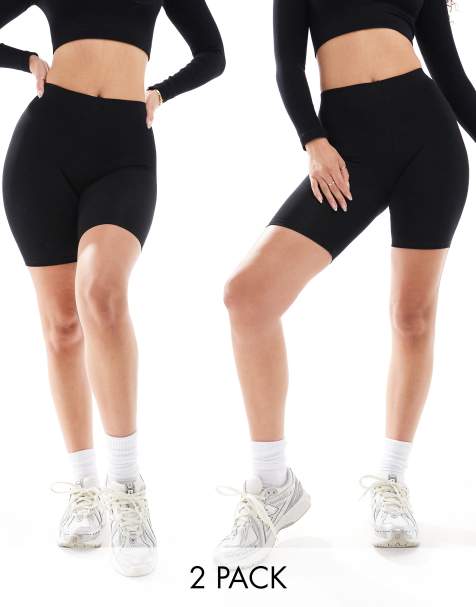 ASOS DESIGN Hourglass - Confezione da 2 leggings corti basic neri - view 1