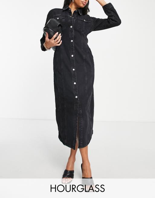 Long sleeve clearance black denim dress