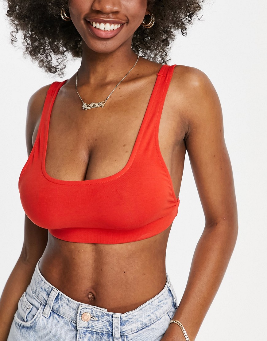 ASOS DESIGN Hourglass crop top with open side in red