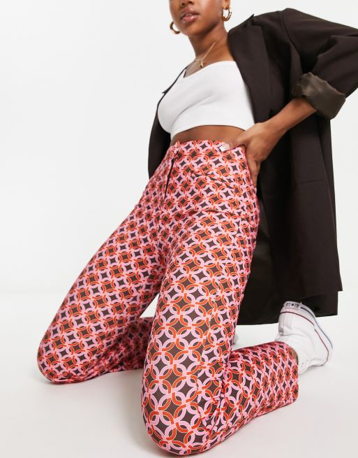 ASOS DESIGN Hourglass cropped slim trouser in geo print