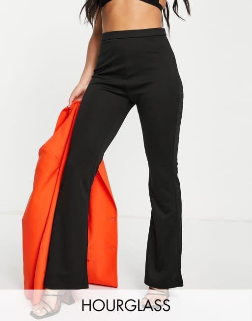 ASOS DESIGN Hourglass – Czarne dzwony z dżerseju ponte
