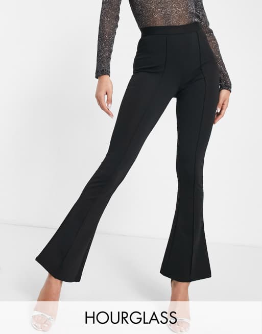 ASOS DESIGN Hourglass – Czarne dzwony z dżerseju ponte