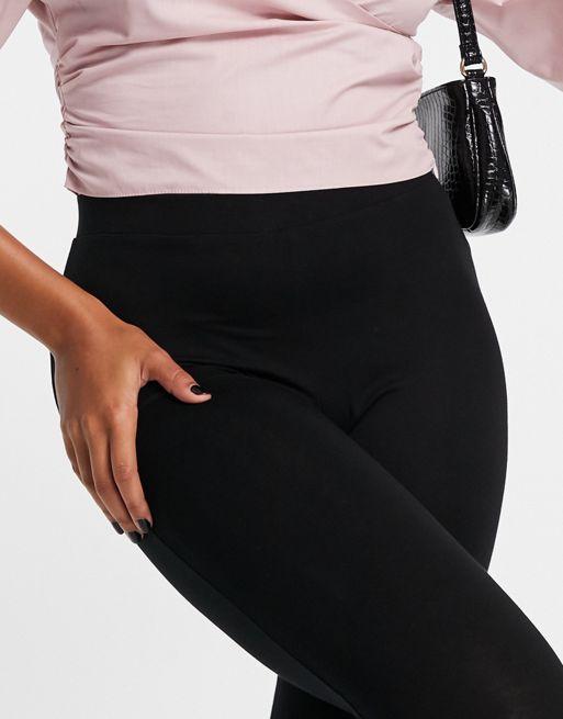 ASOS DESIGN Petite – Czarne legginsy z rozcięciami u dołu nogawek