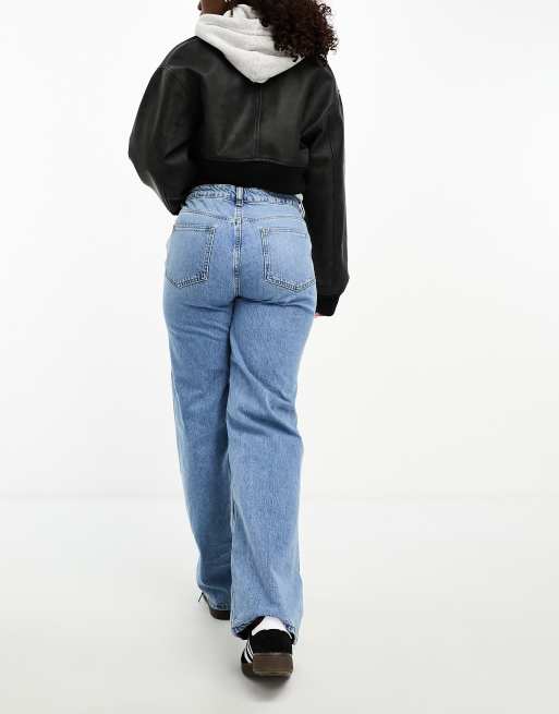 ASOS DESIGN Hourglass - Dad jeans met wijde pijpen in middenblauw, 2 van 5