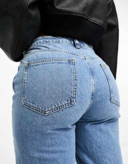 ASOS DESIGN Hourglass - Dad jeans met wijde pijpen in middenblauw, 5 van 5