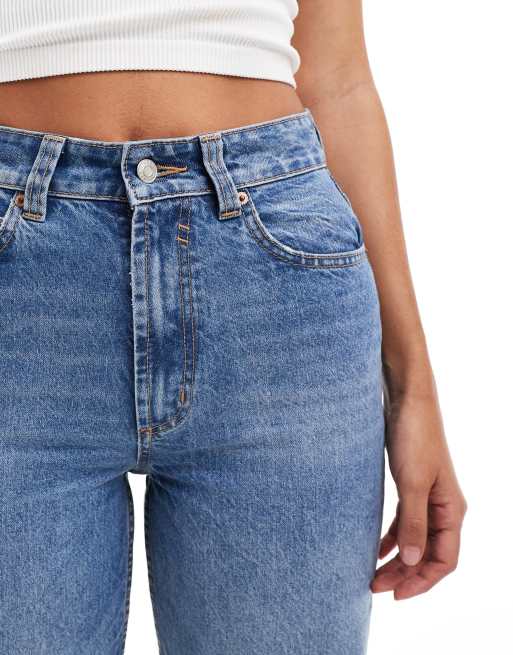 ASOS DESIGN Hourglass - Dad jeans met wijde pijpen in middenblauw, 3 van 5