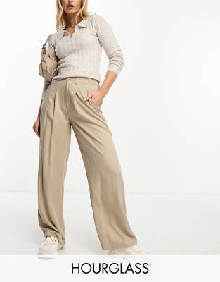 Asos Design Dad Pants In Taupe-brown