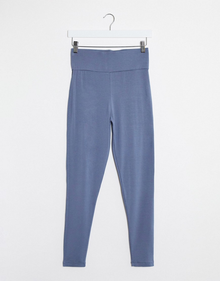 ASOS DESIGN Hourglass deep waistband legging in elephant grey-Blue