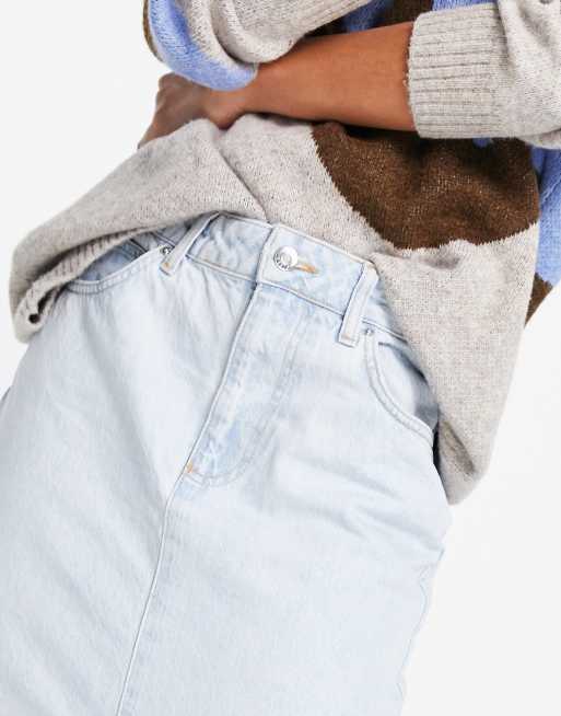 ASOS DESIGN - Hourglass - Denim 90's rok in lightwash - MBLUE, 4 van 4