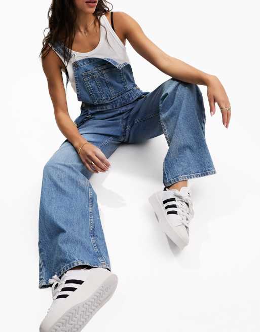 Roadster Women Blue Solid Twofer Takes Dungarees