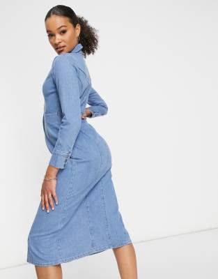 denim midi dress asos