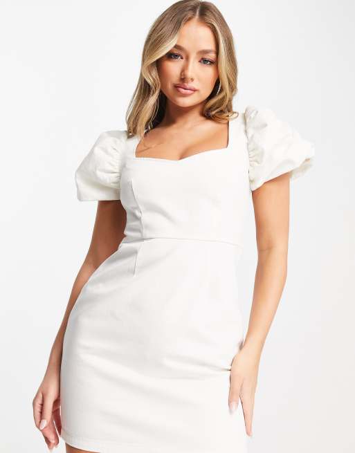 Asos white clearance denim dress