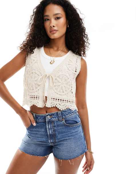 ASOS DESIGN Hourglass denim relaxed short in midwash blue - view 1