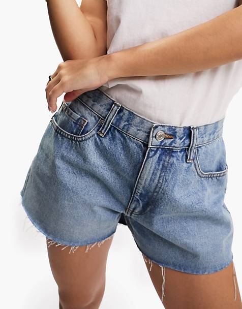 Women's Denim Shorts Loose & Frayed Denim ASOS