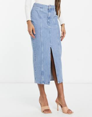 asos denim midi skirt